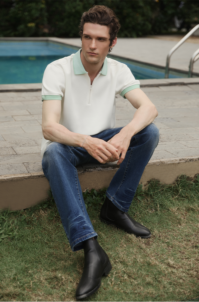 ÁO POLO NAM LETREND CỔ DÂY KÉO - REGULAR FIT - WHITE & MINT
