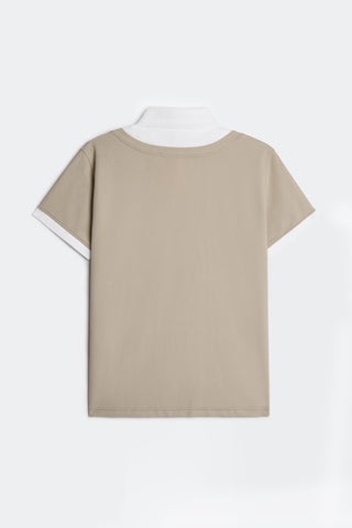 ÁO POLO NAM LETREND CỔ PHỐI - REGULAR FIT - BEIGE & WHITE